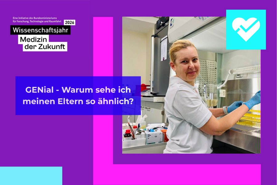 Anne Kammel im Laborkittel beim Experimentieren