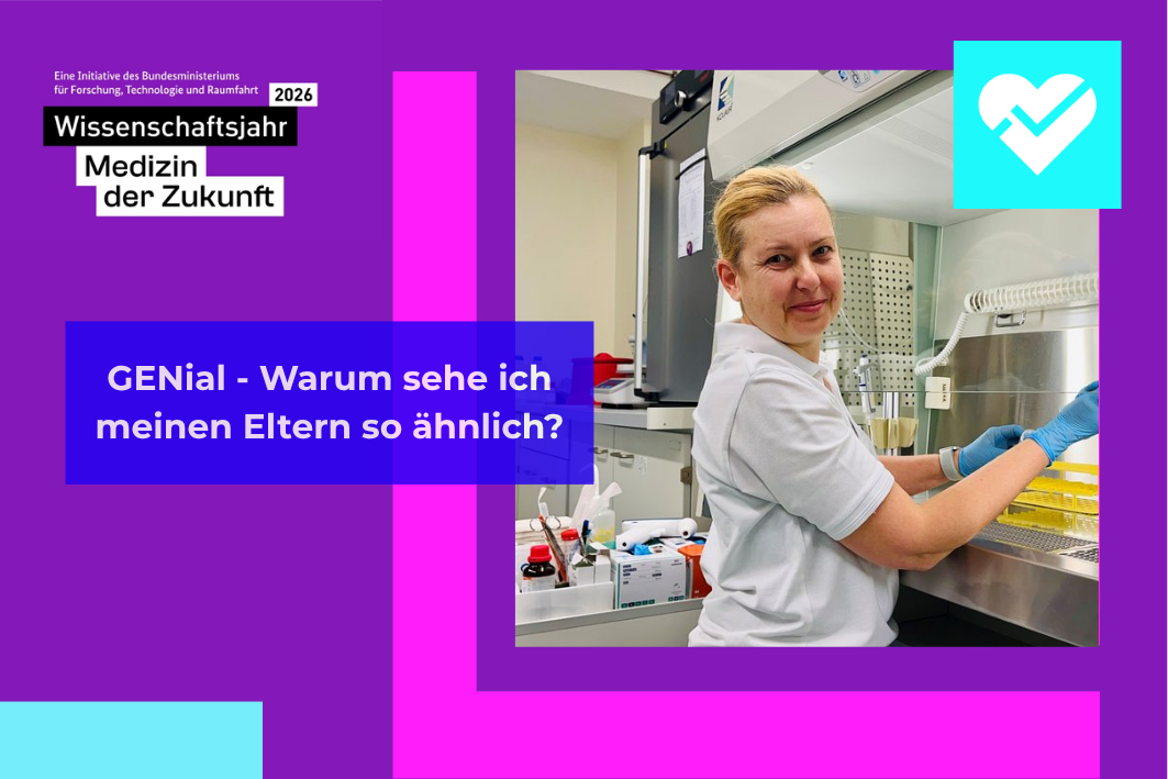 Anne Kammel im Laborkittel beim Experimentieren